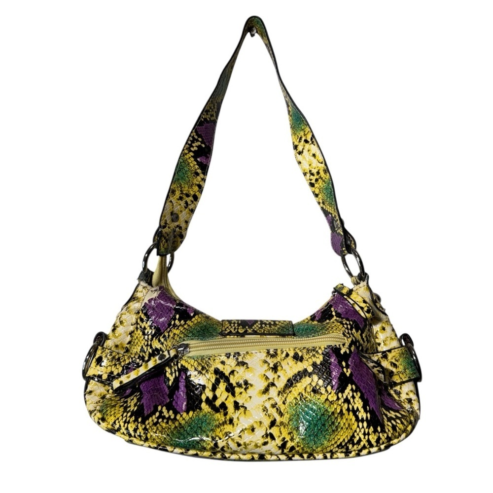 Faux Snakeskin Multi Colour Mini Shoulder Bag Y2K Style - Picture 2 of 11